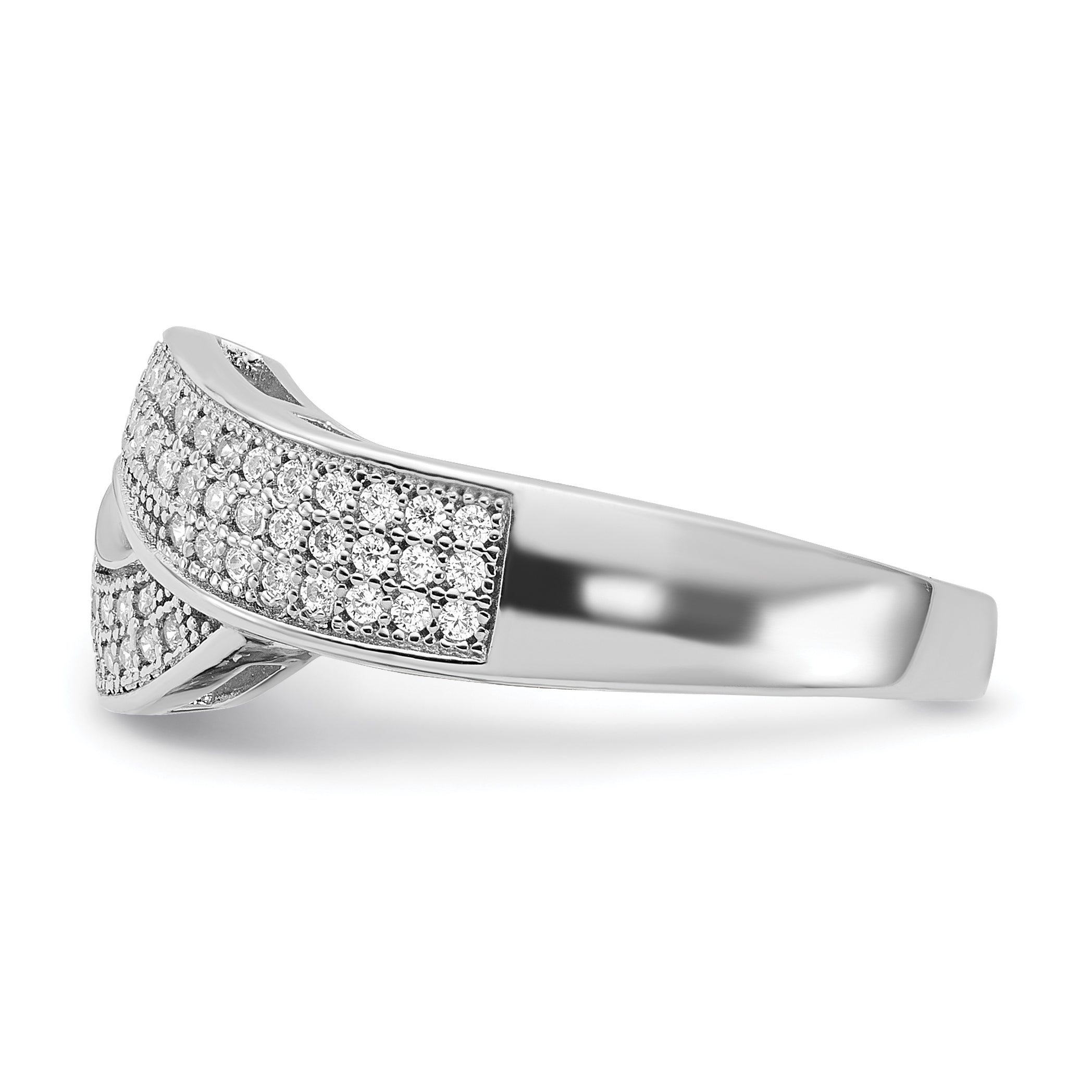 Sterling Silver Rhodium-Plated CZ Brilliant Embers Ring