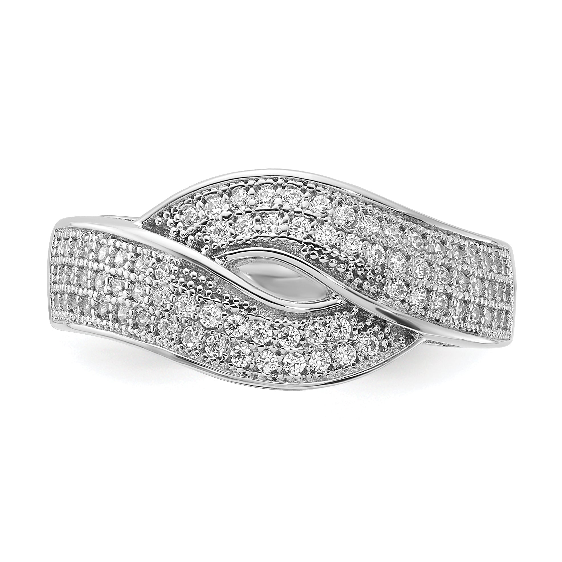 Sterling Silver Rhodium-Plated CZ Brilliant Embers Ring