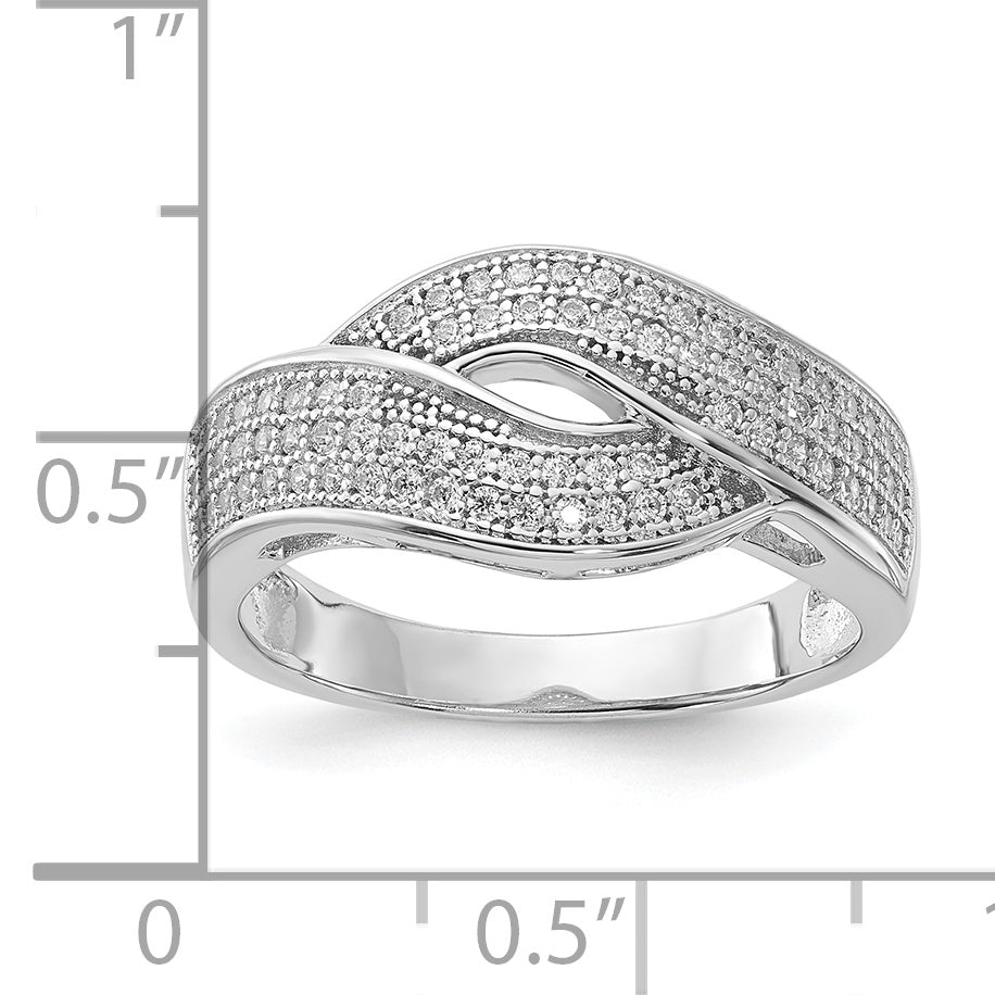 Sterling Silver Rhodium-Plated CZ Brilliant Embers Ring
