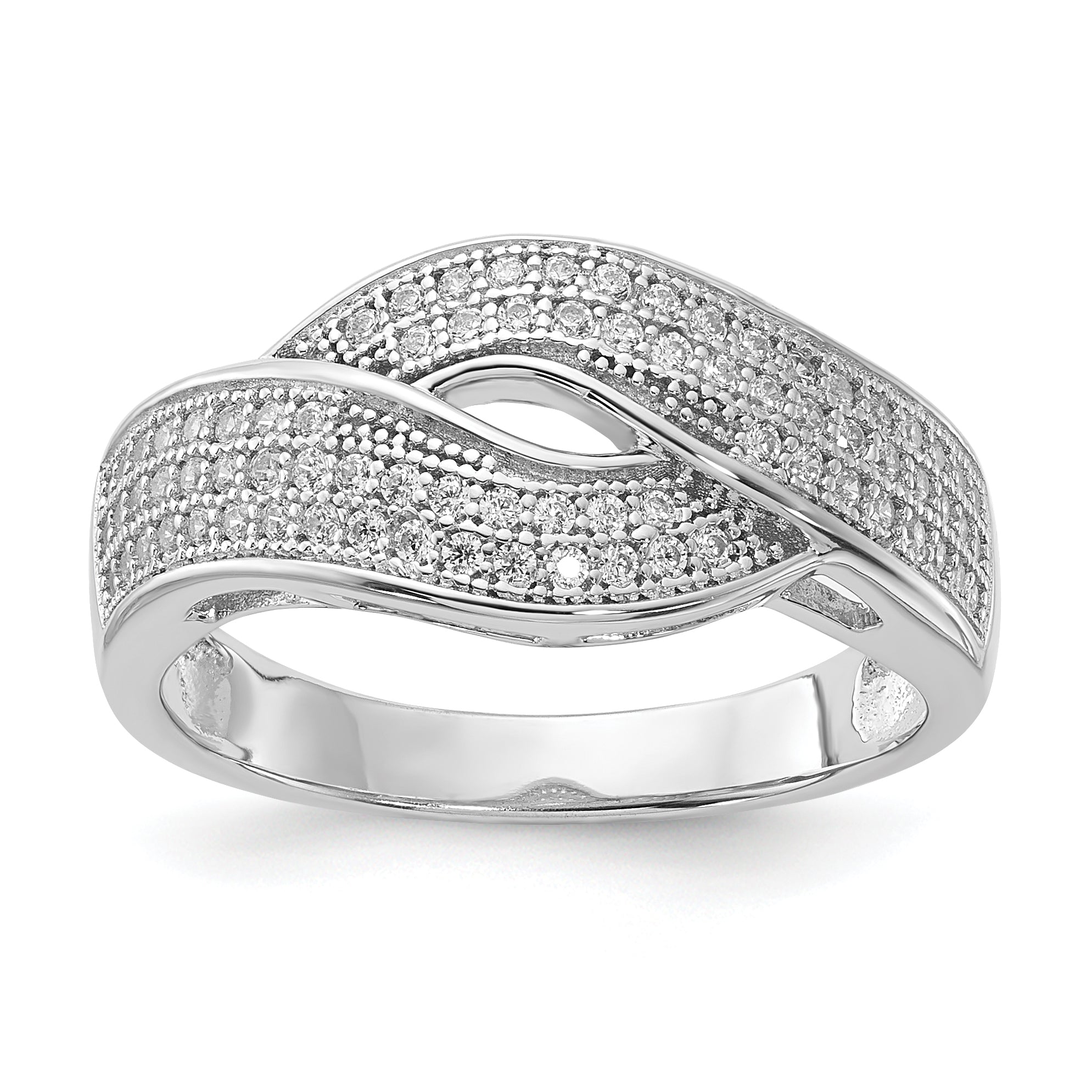 Sterling Silver Rhodium-Plated CZ Brilliant Embers Ring