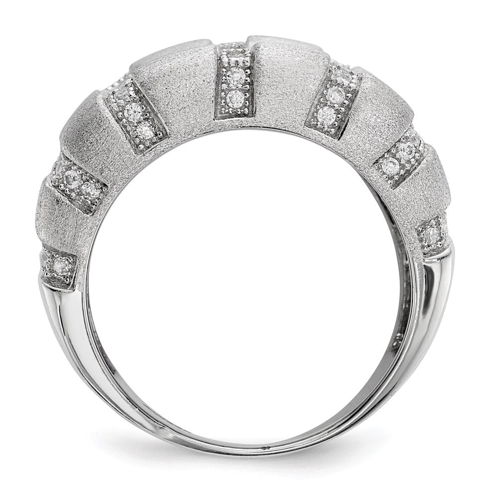 SS Rhodium-Plated CZ Brilliant Embers Ring