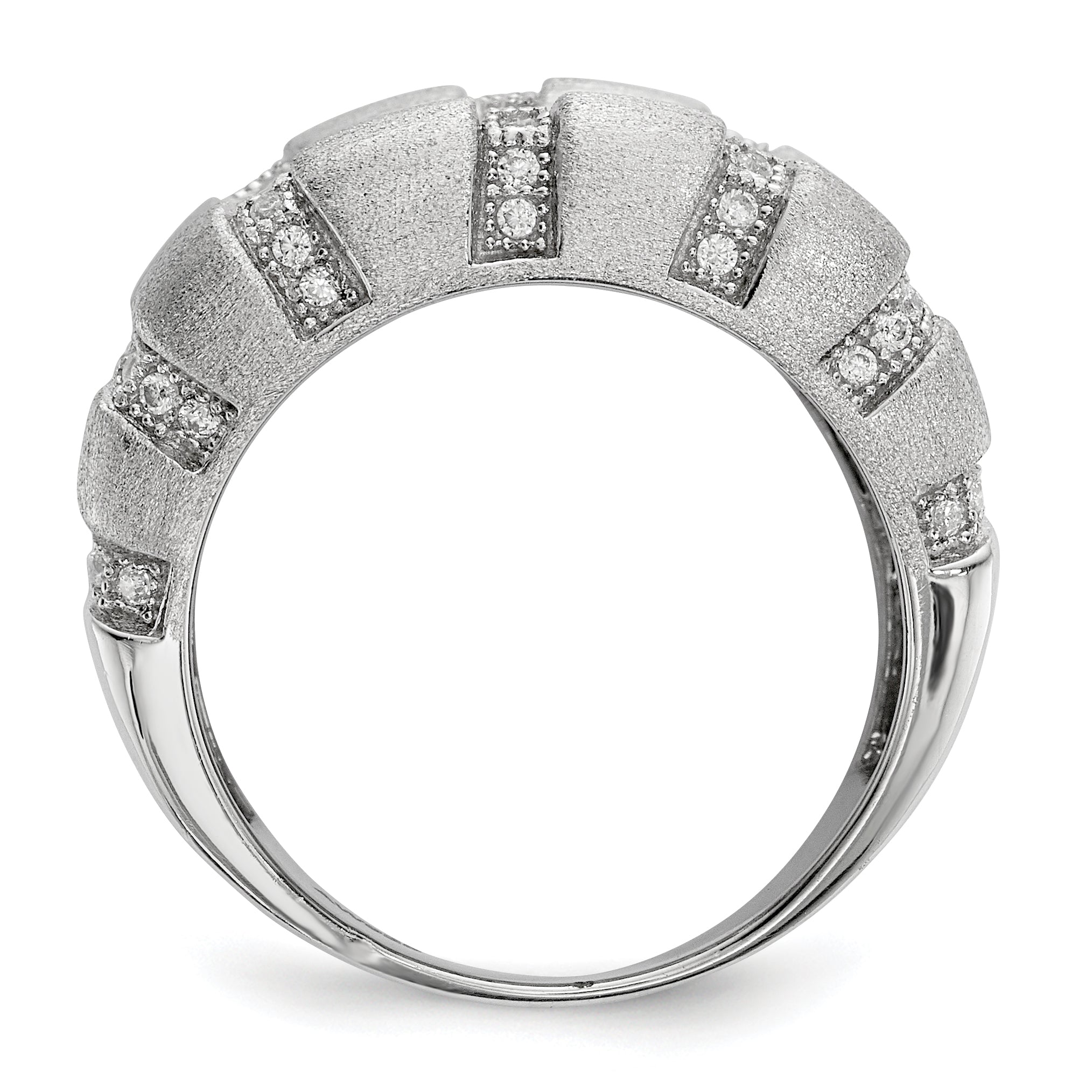 SS Rhodium-Plated CZ Brilliant Embers Ring