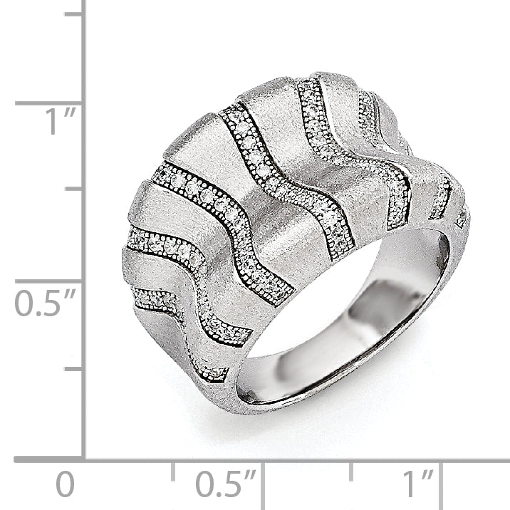 SS Rhodium-Plated CZ Brilliant Embers Ring