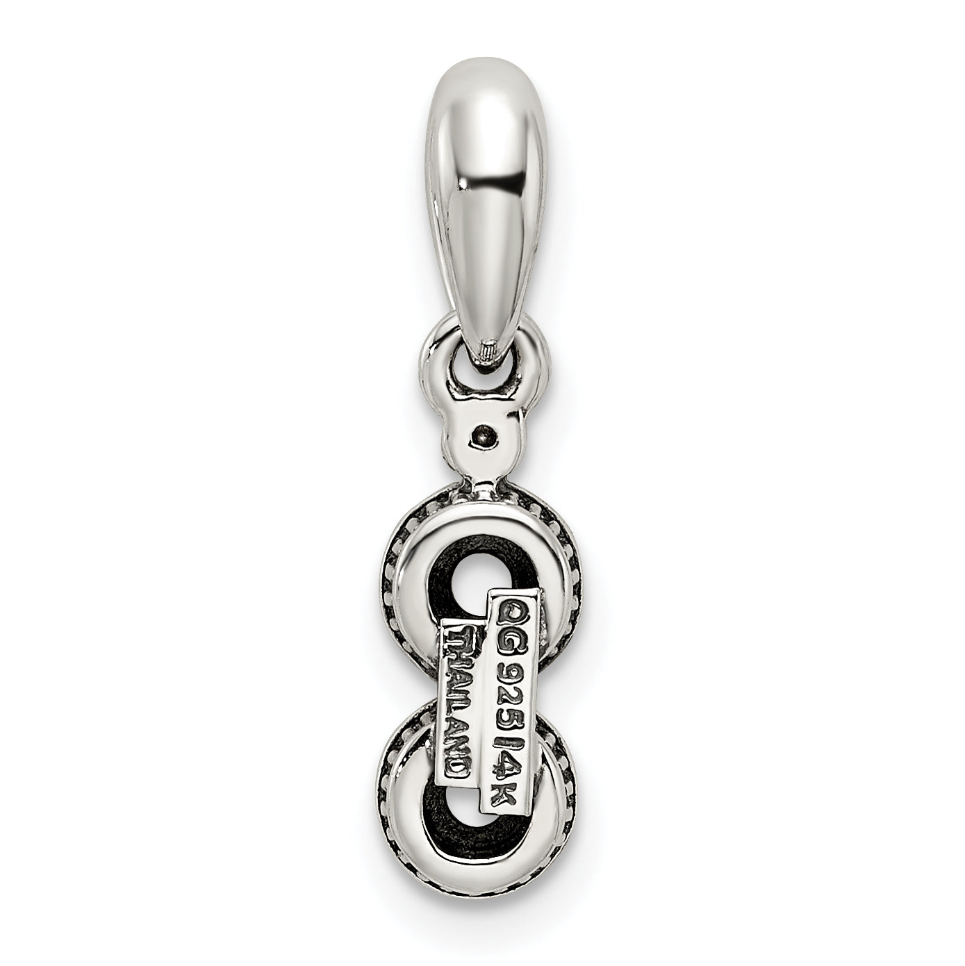 Sterling Silver & 14K Two-Stone And Diamond Mother'S Pendant Qmpd27/2Sy