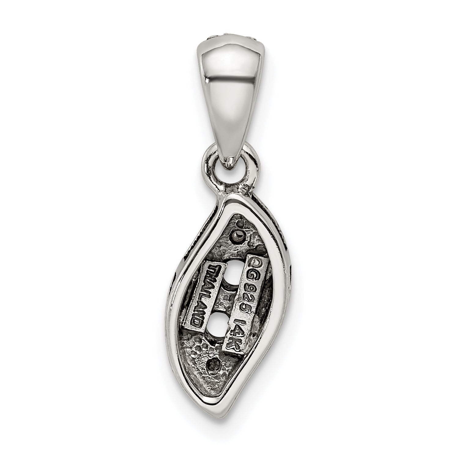 Sterling Silver Antiqued w/14k 2-stone w/Diamond Mother's Pendant