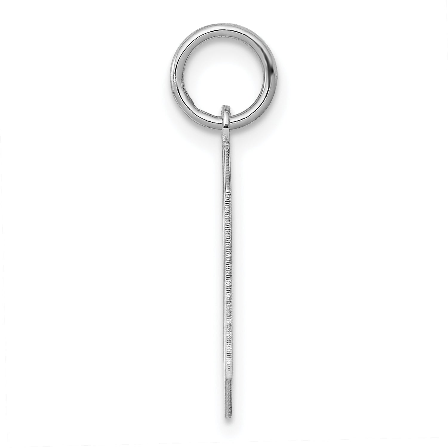 Sterling Silver/Rhodium-plated Polished Number 0 Charm