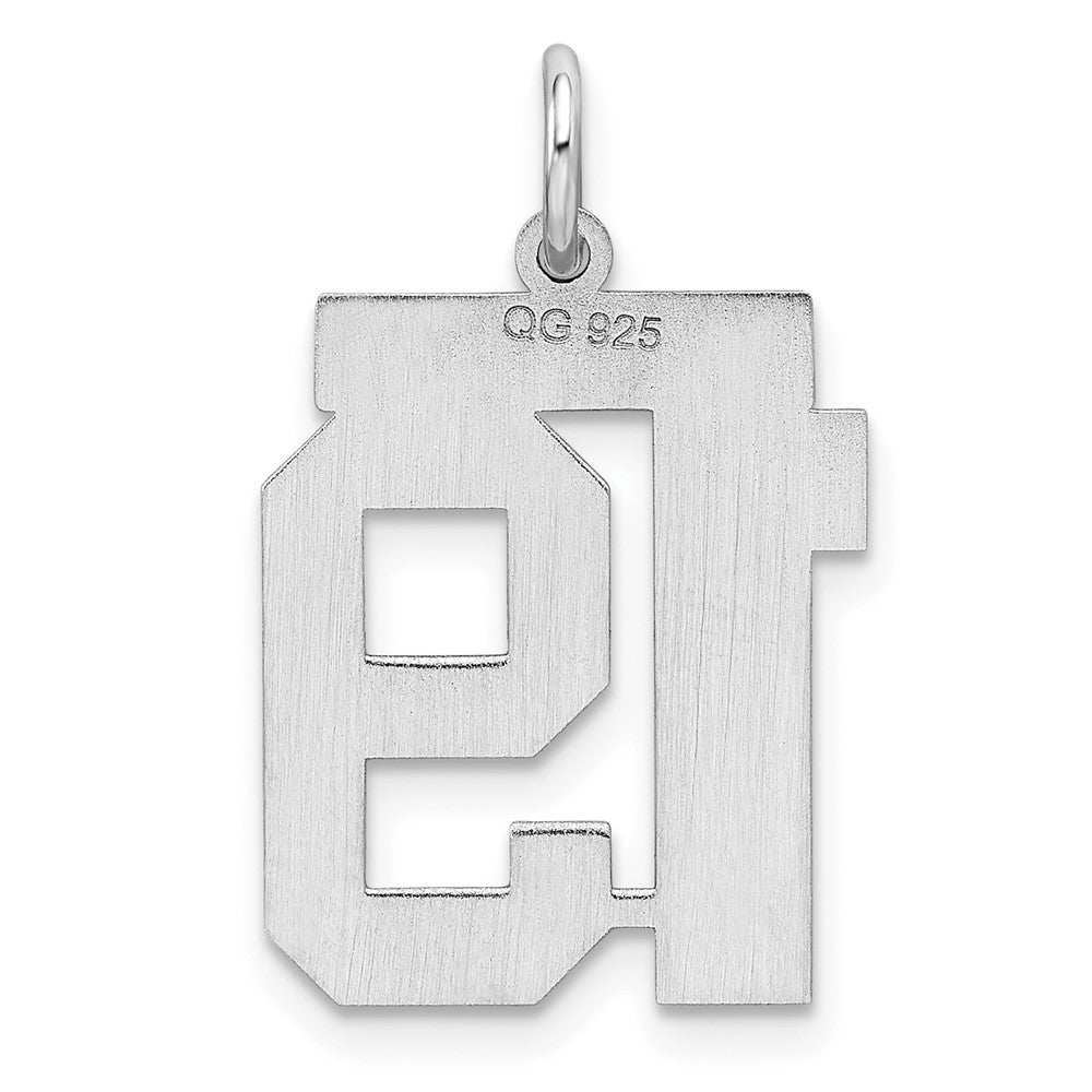 Sterling/Silver Rhodium-plated Polished Number 19 Charm