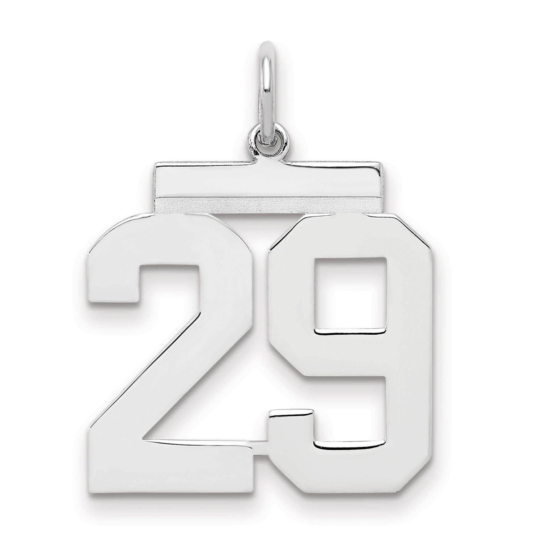 Sterling/Silver Rhodium-plated Polished Number 29 Charm
