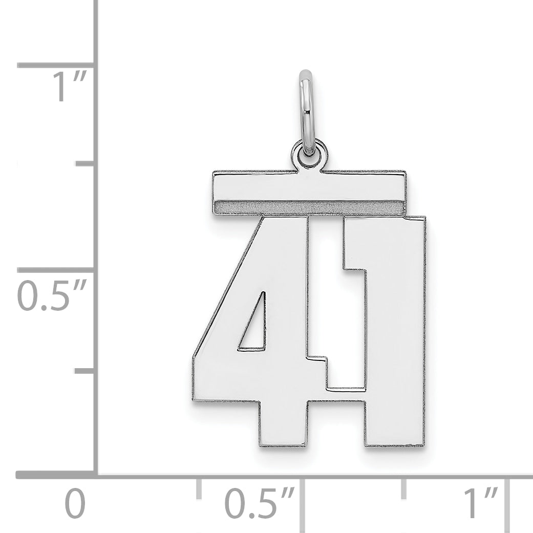 Sterling/Silver Rhodium-plated Polished Number 41 Charm