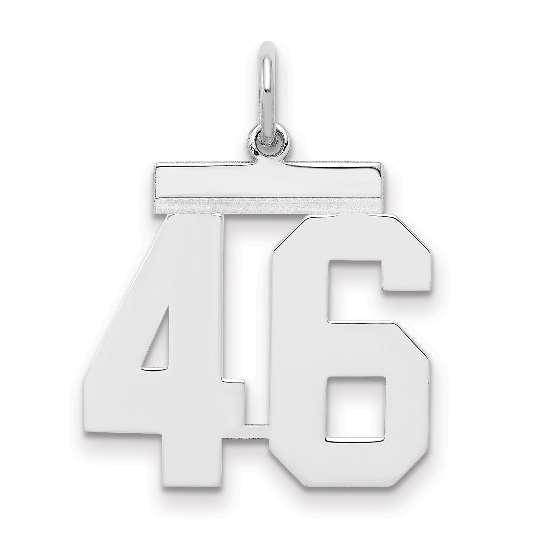 Sterling/Silver Rhodium-plated Polished Number 46 Charm