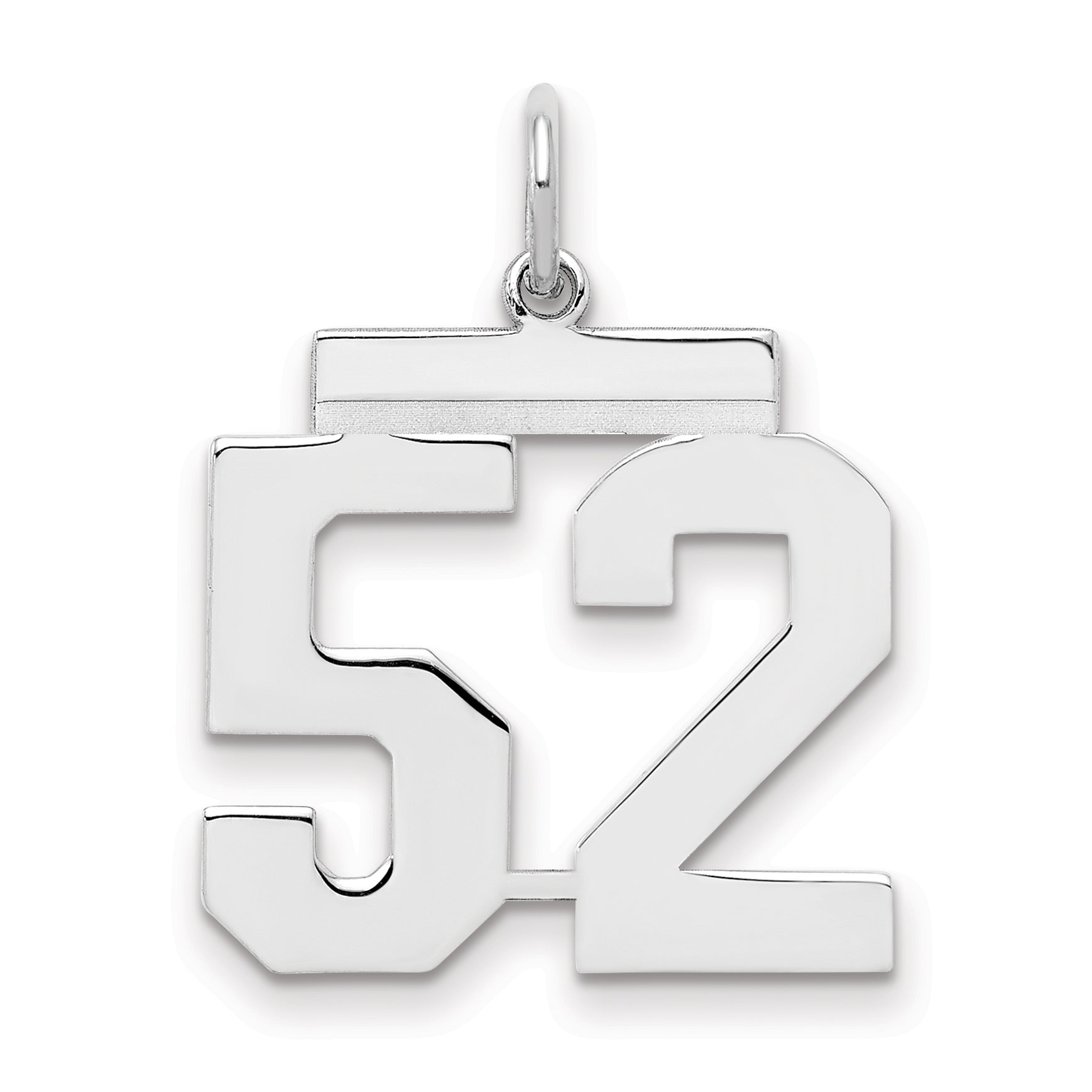Sterling/Silver Rhodium-plated Polished Number 52 Charm