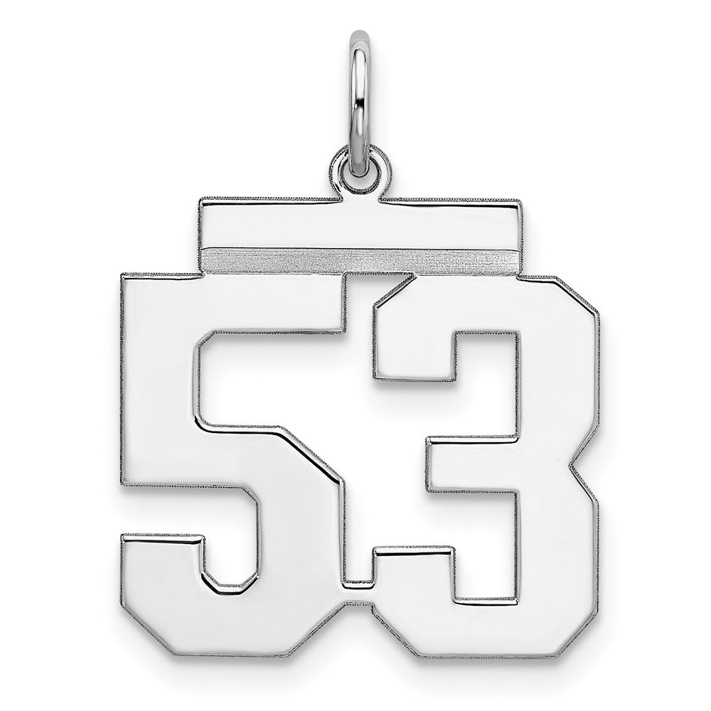 Sterling/Silver Rhodium-plated Polished Number 53 Charm