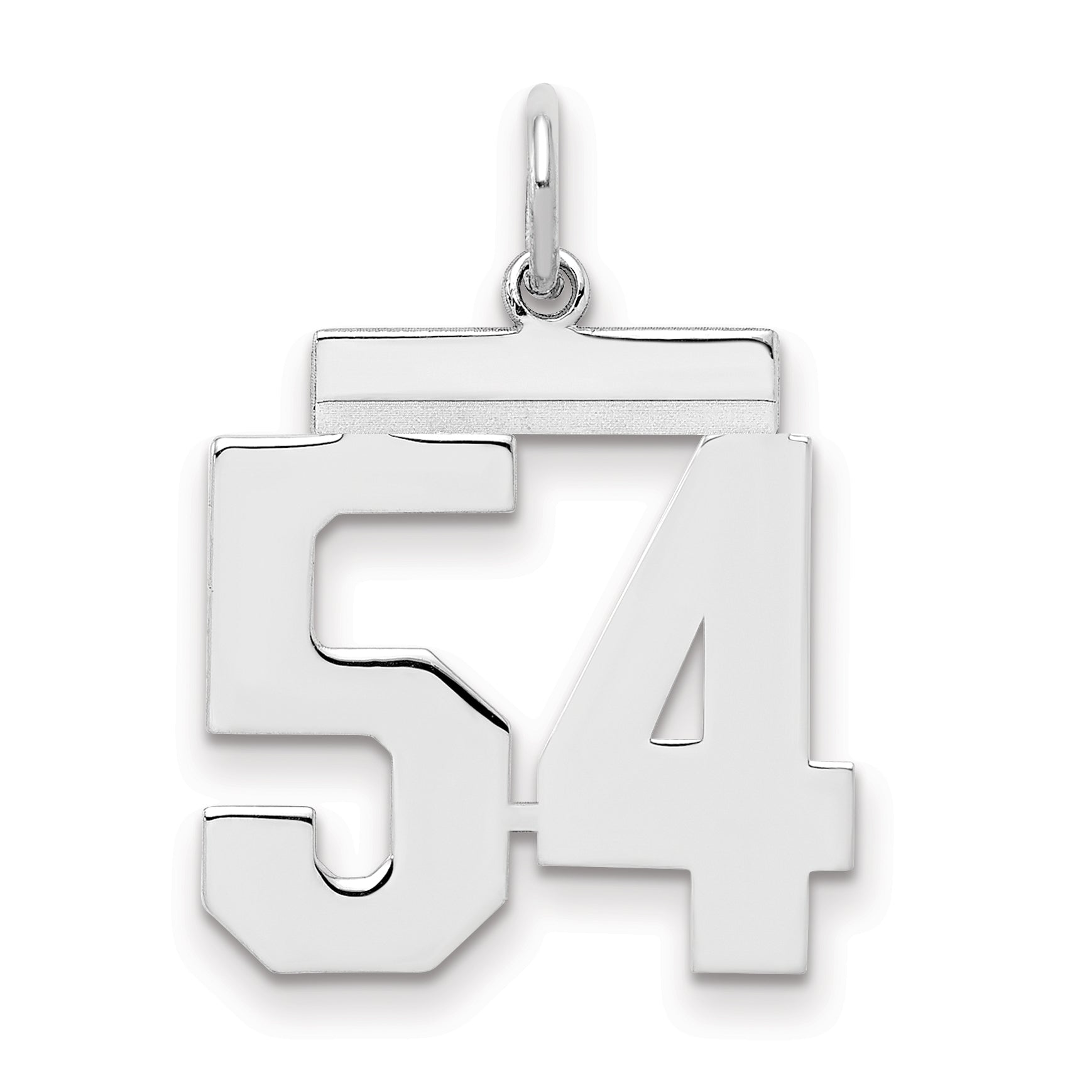 Sterling/Silver Rhodium-plated Polished Number 54 Charm