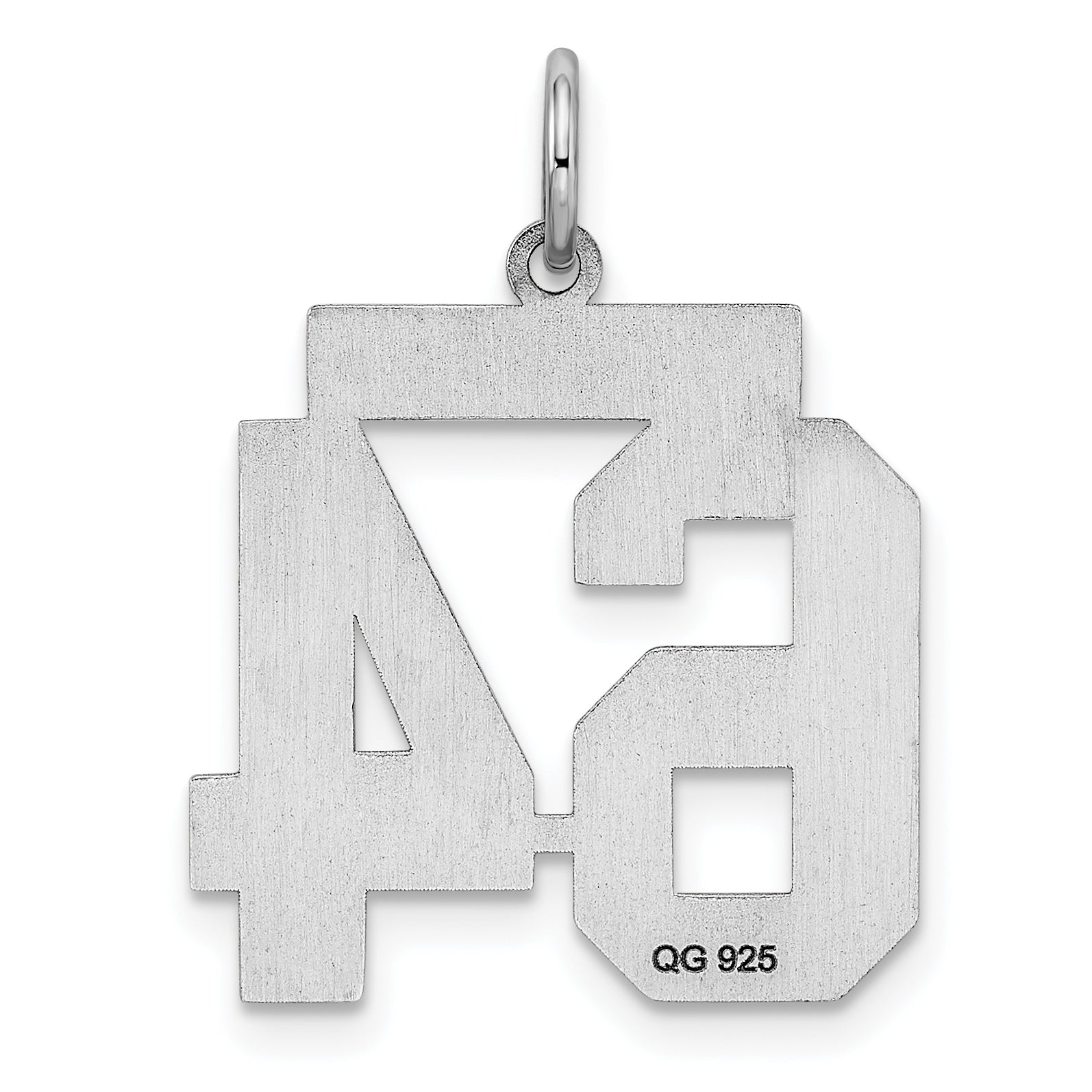 Sterling/Silver Rhodium-plated Polished Number 64 Charm