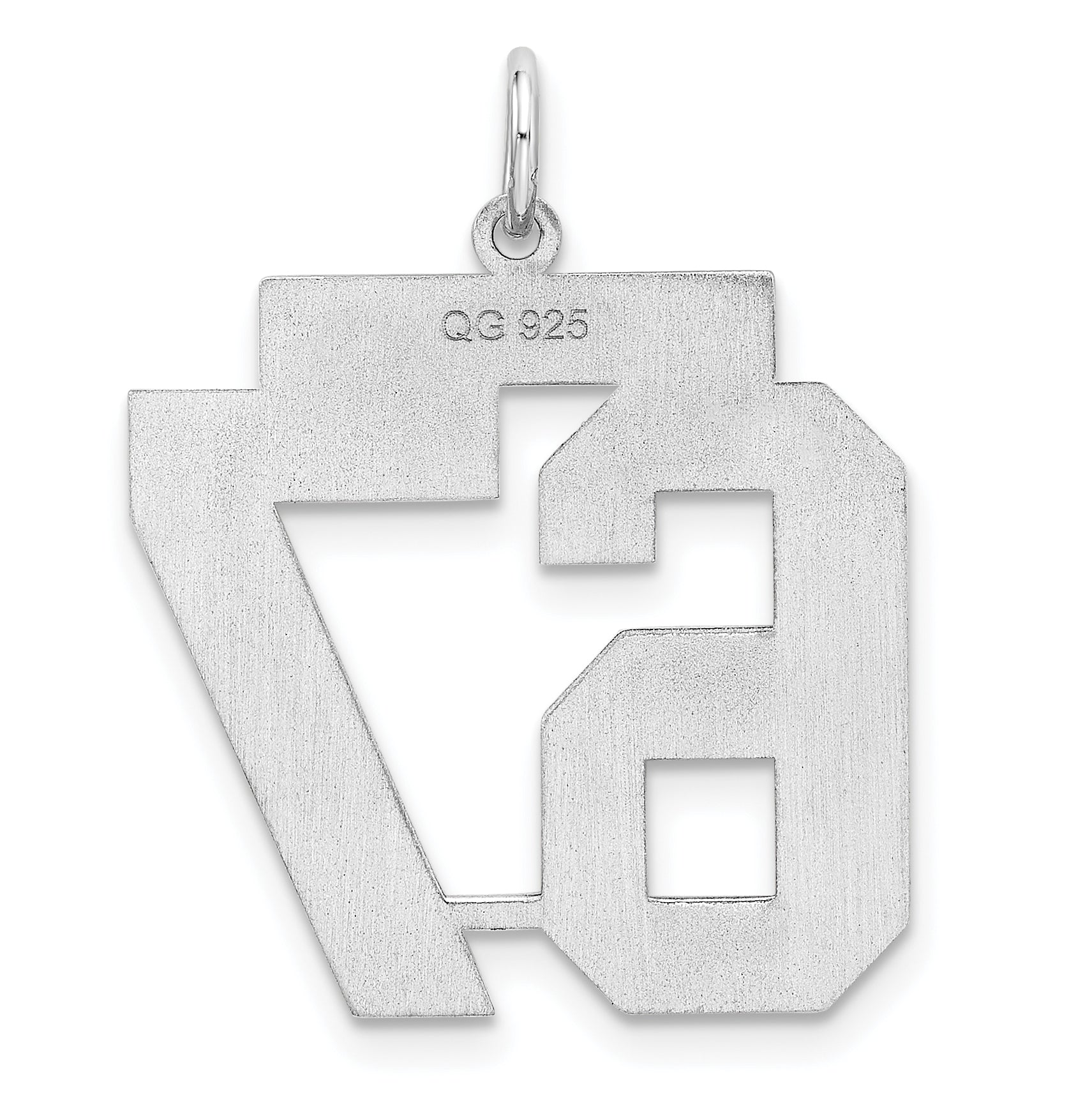 Sterling/Silver Rhodium-plated Polished Number 67 Charm
