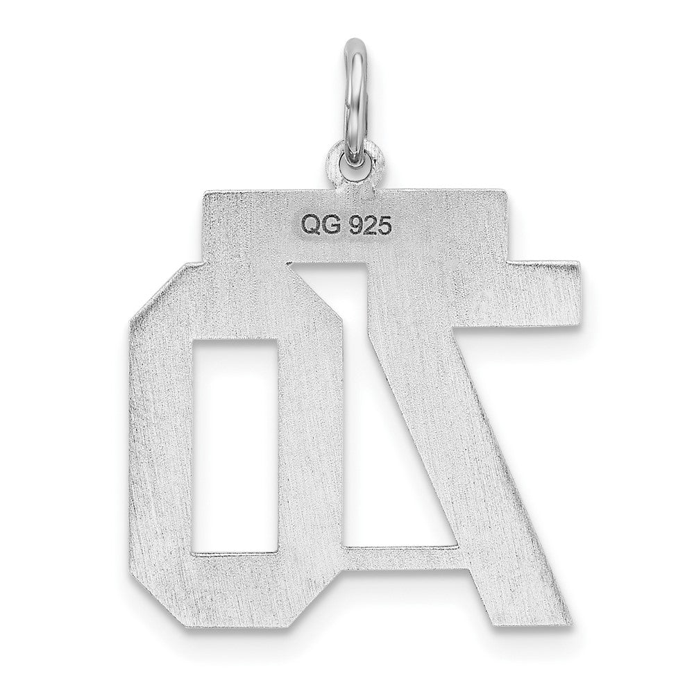 Sterling/Silver Rhodium-plated Polished Number 70 Charm