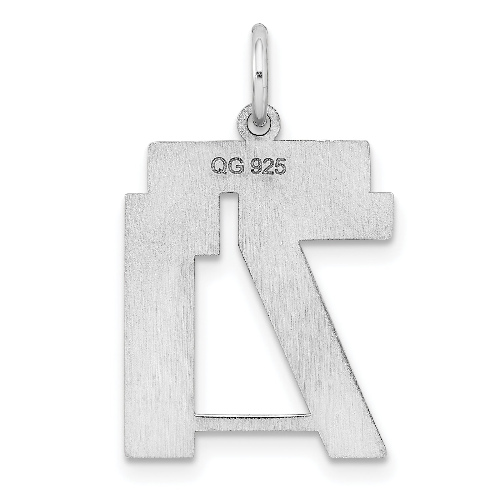 Sterling/Silver Rhodium-plated Polished Number 71 Charm