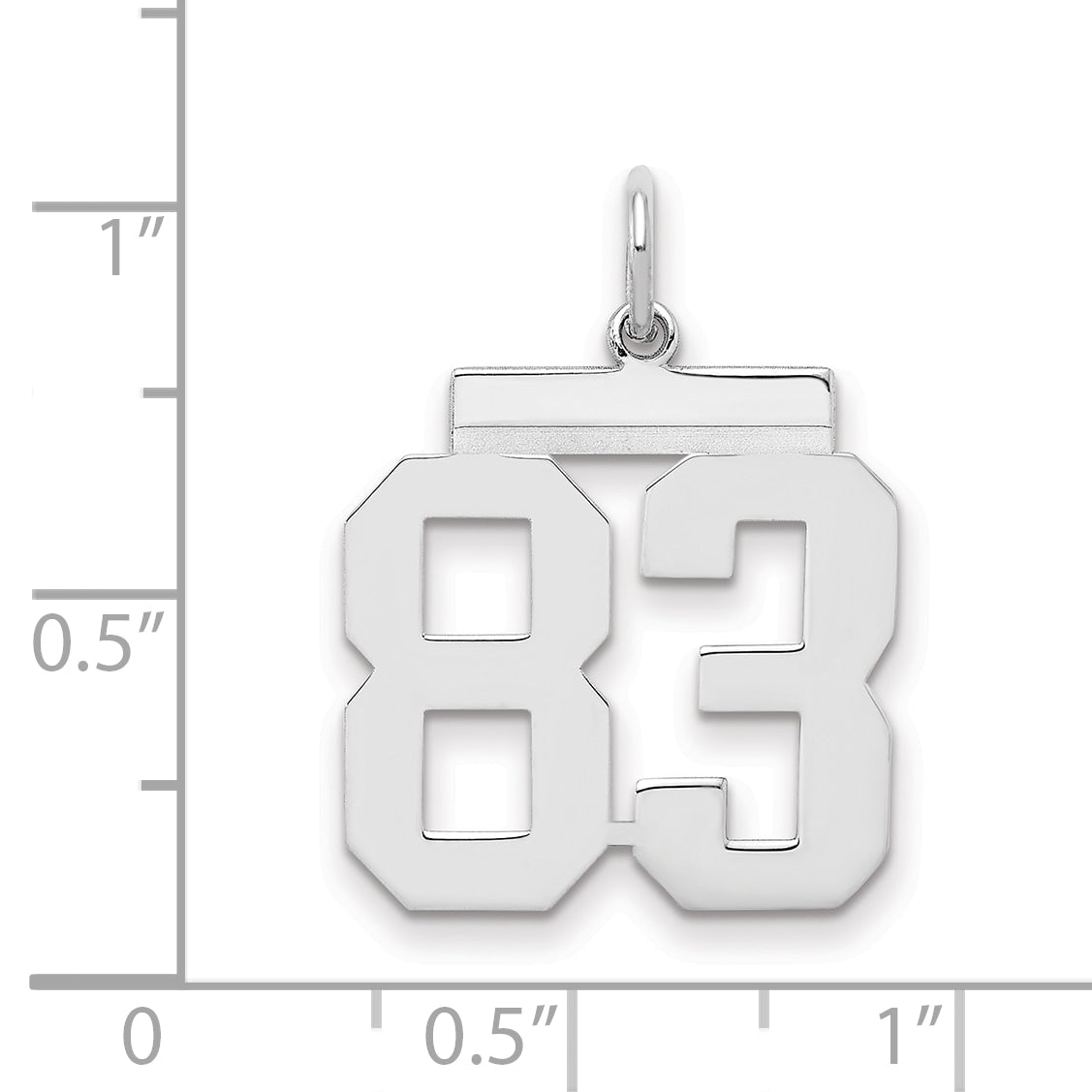 Sterling/Silver Rhodium-plated Polished Number 83 Charm