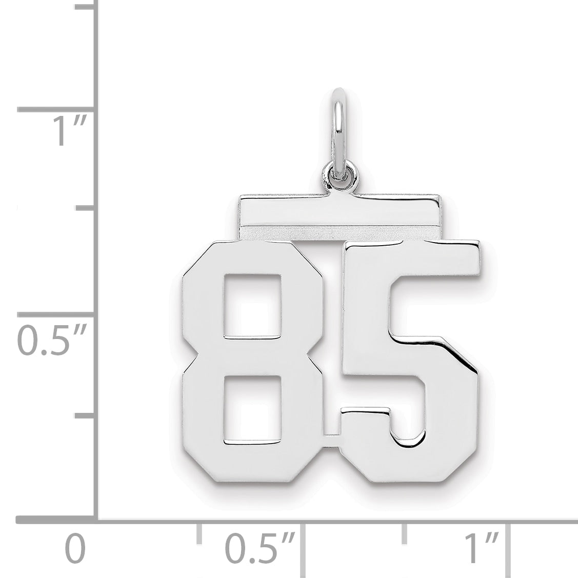 Sterling/Silver Rhodium-plated Polished Number 85 Charm