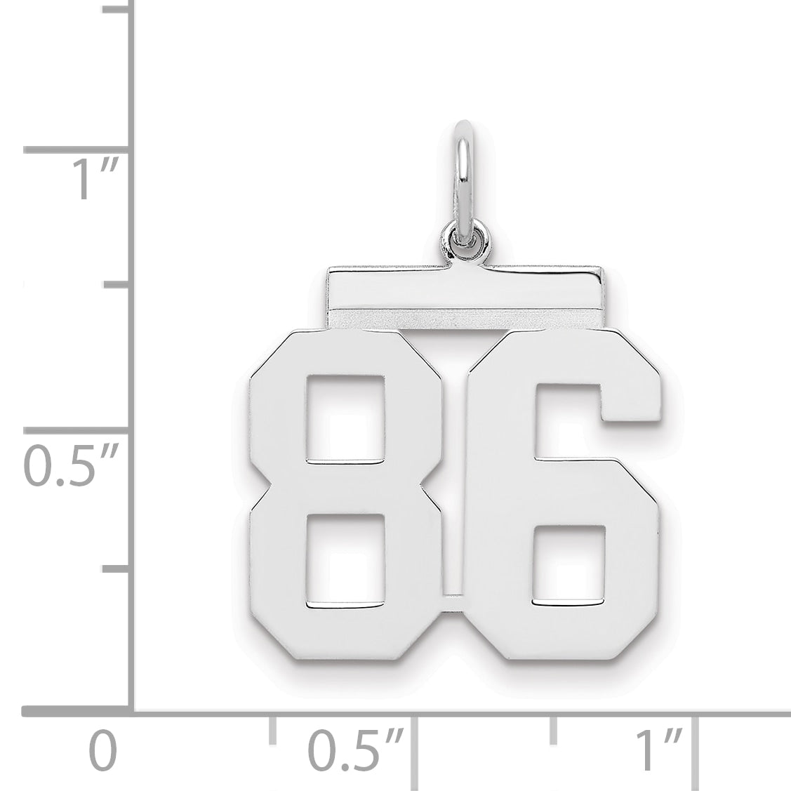 Sterling/Silver Rhodium-plated Polished Number 86 Charm