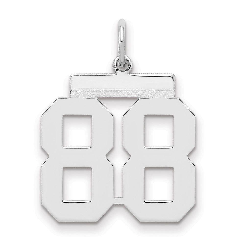 Sterling/Silver Rhodium-plated Polished Number 88 Charm