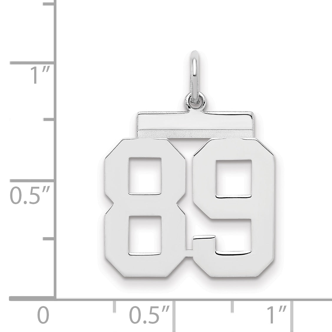 Sterling/Silver Rhodium-plated Polished Number 89 Charm