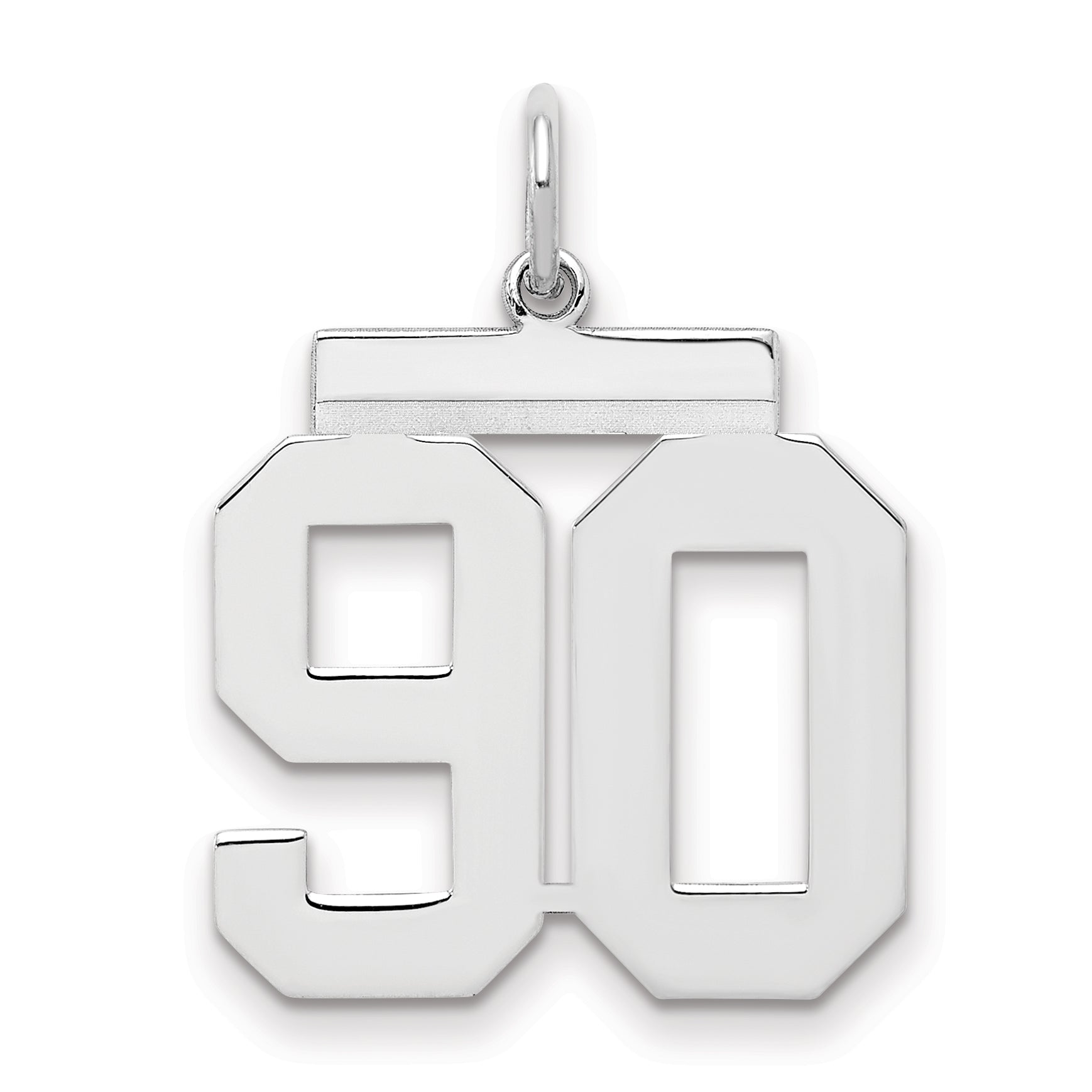Sterling/Silver Rhodium-plated Polished Number 90 Charm
