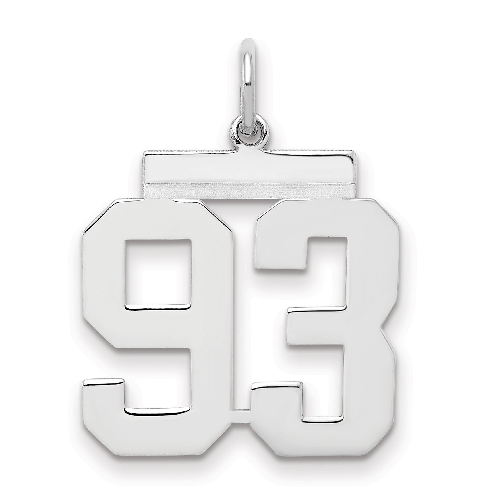 Sterling/Silver Rhodium-plated Polished Number 93 Charm