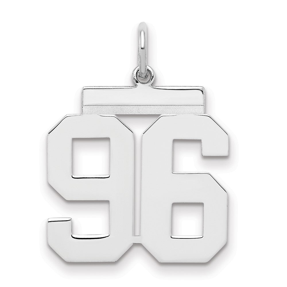 Sterling/Silver Rhodium-plated Polished Number 96 Charm