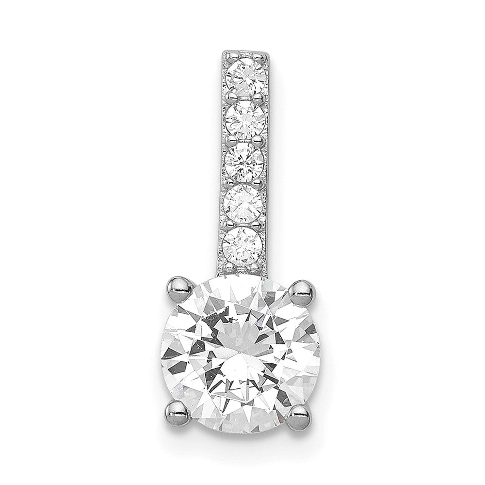 Sterling Silver Rhodium-plated CZ Pendant