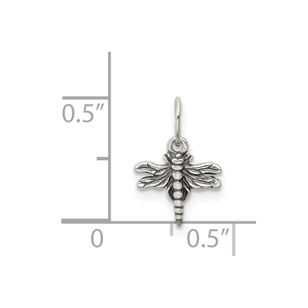 Sterling Silver Antiqued Dragonfly Charm