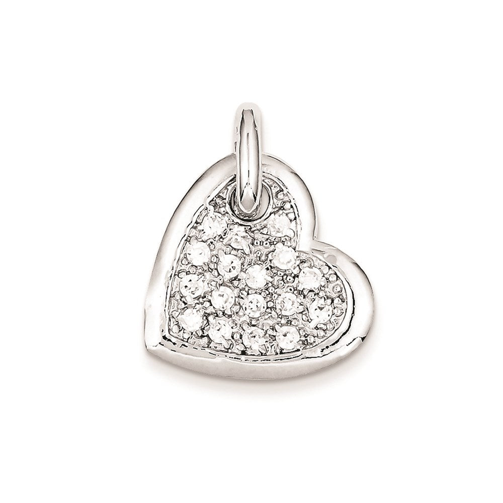 Sterling Silver CZ Heart Pendant