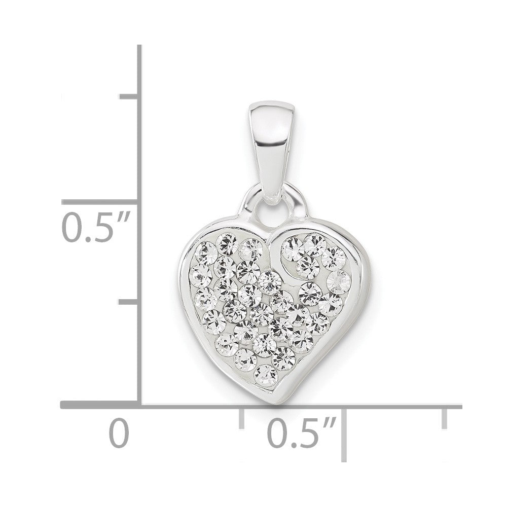 Sterling Silver Stellux Crystal Heart Pendant