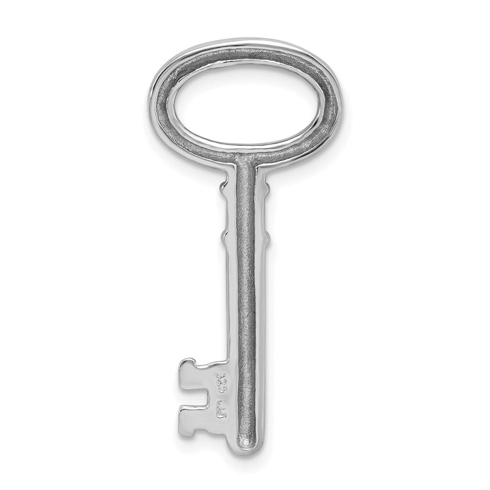 Sterling Silver Rhodium-plated Key Pendant