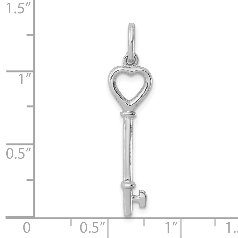 Sterling Silver Rhodium-plated Key Pendant