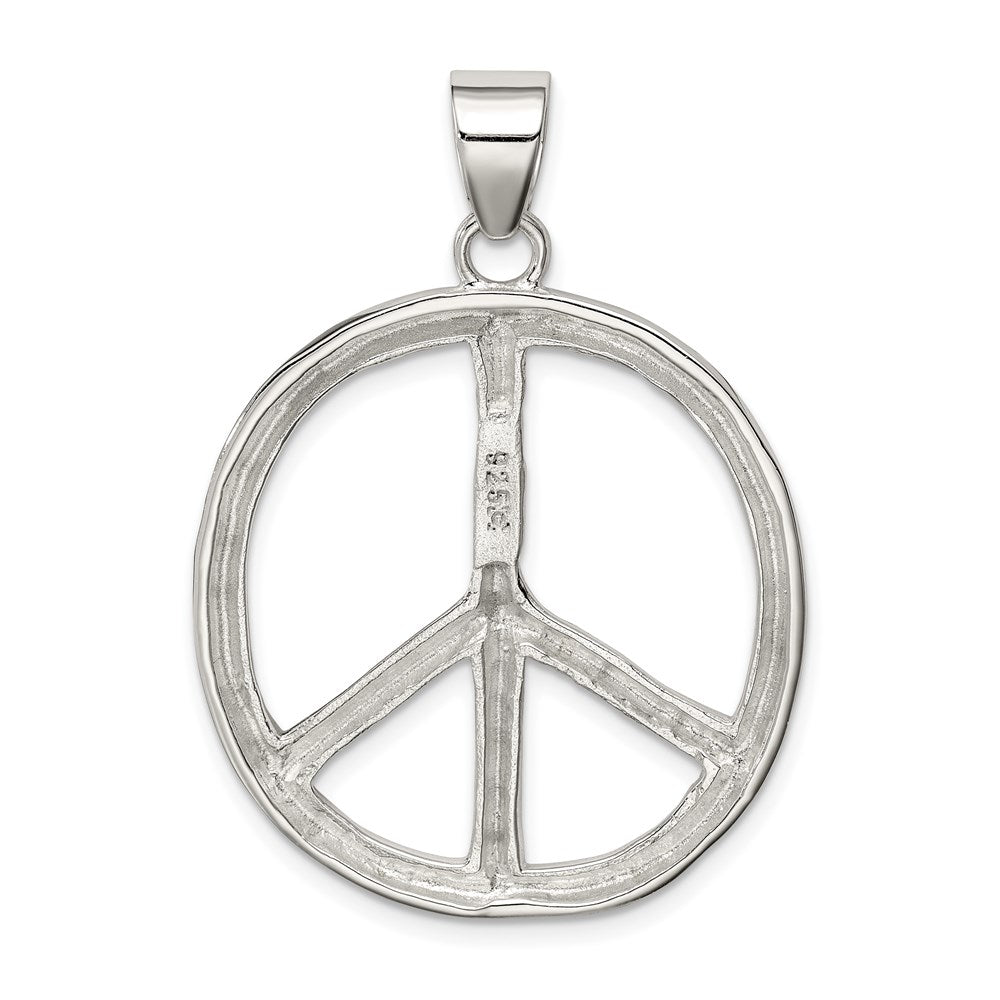 Sterling Silver Polished Peace Pendant