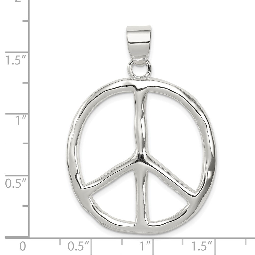 Sterling Silver Polished Peace Pendant