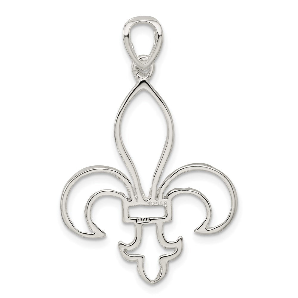 Sterling Silver Cut-Out Fleur de Lis Pendant