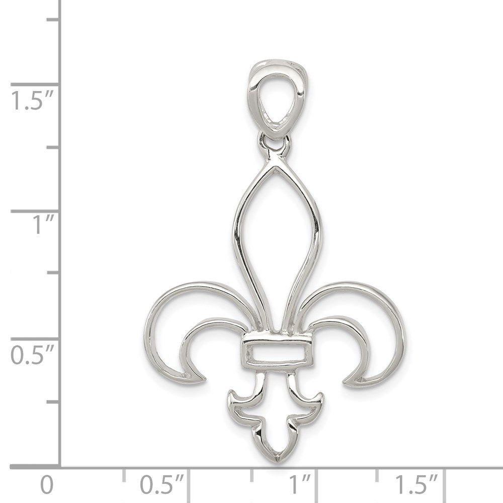 Sterling Silver Cut-Out Fleur de Lis Pendant