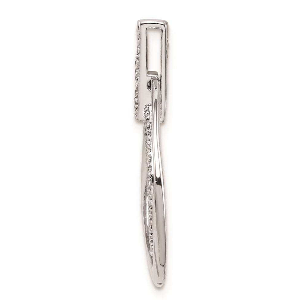 Sterling Silver Rhodium Plated Diamond Pendant
