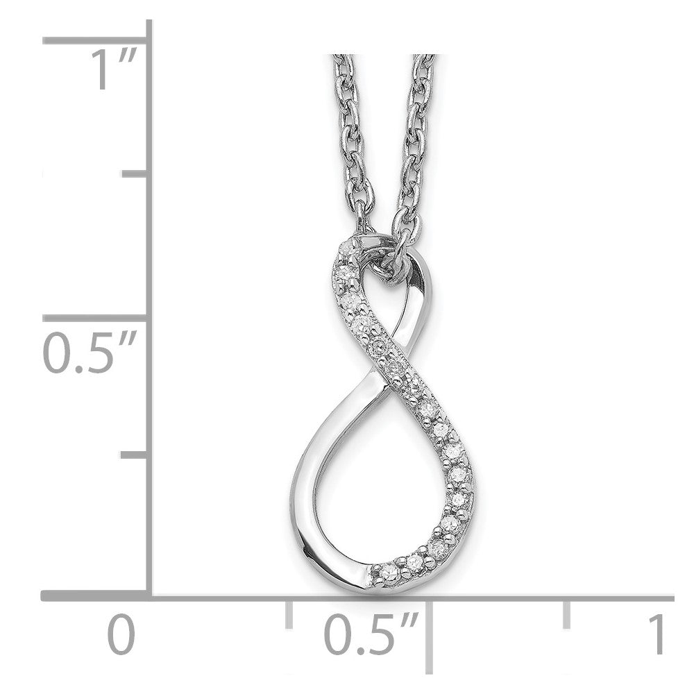 Sterling Silver Rhodium Plated Diamond Accent Infinity Necklace