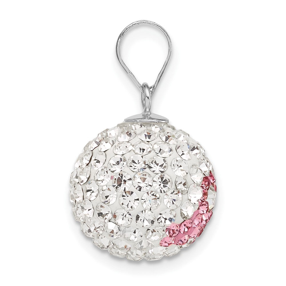 Sterling Silver Crystal Awareness Bead Pendant