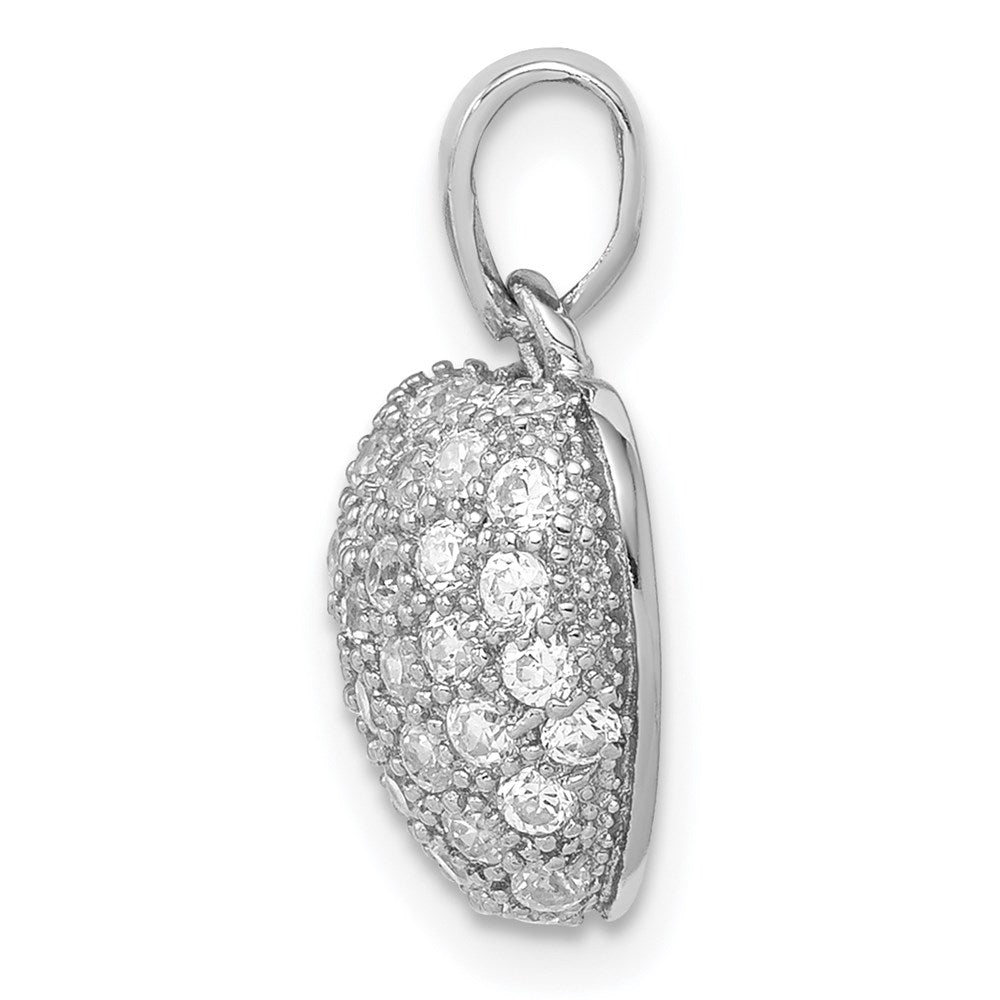 Sterling Silver Rhodium-plated CZ Micro pavÇ Heart Pendant