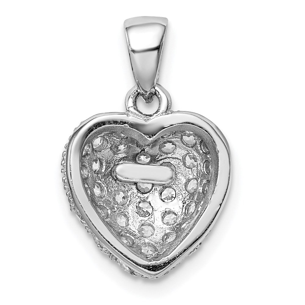 Sterling Silver Rhodium-plated CZ Micro pavÇ Heart Pendant