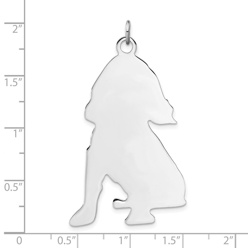 Sterling Silver Polished Engraveable Medium Cocker Spaniel Disc Charm