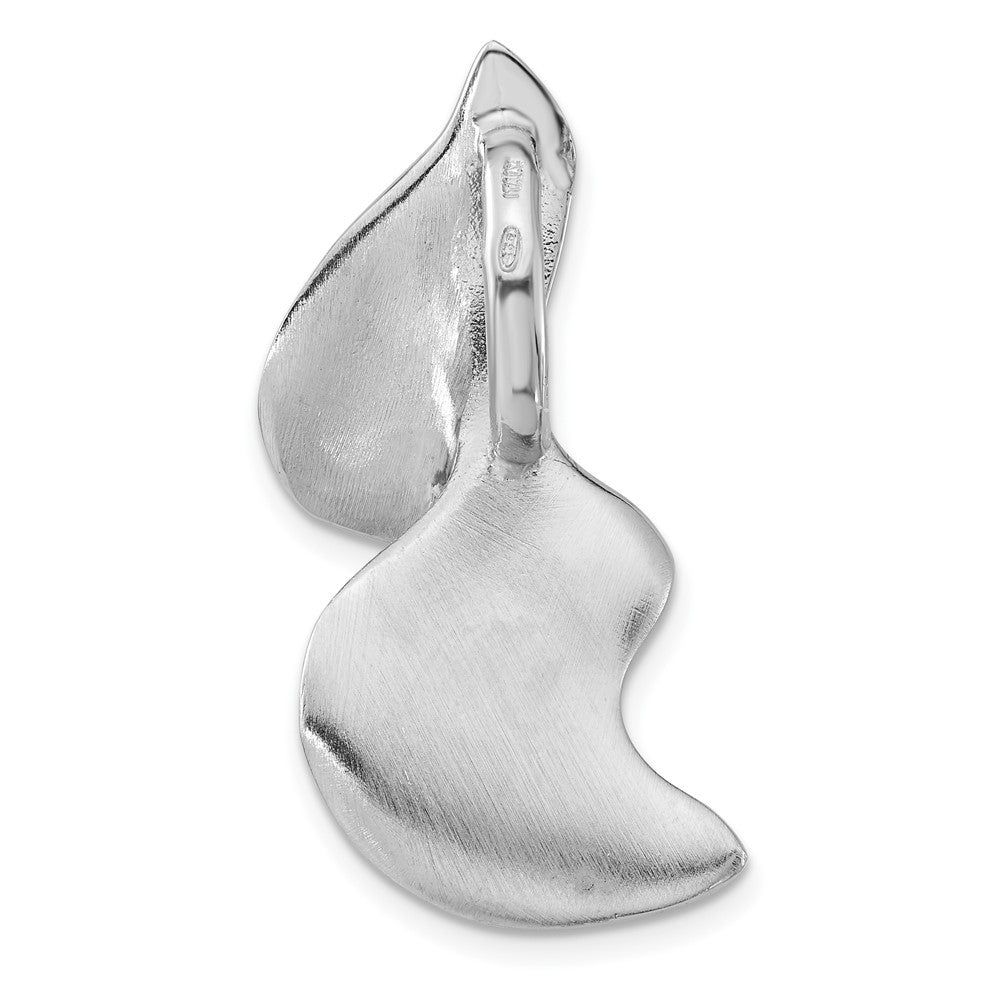 Sterling Silver Rhodium-plated Polished Ribbon Slide