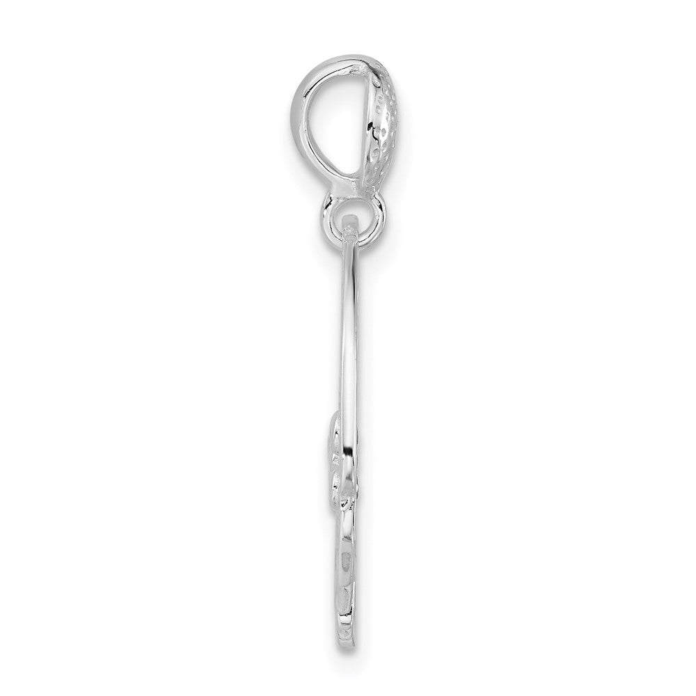 Sterling Silver Polished Fancy CZ Chain Slide Pendant