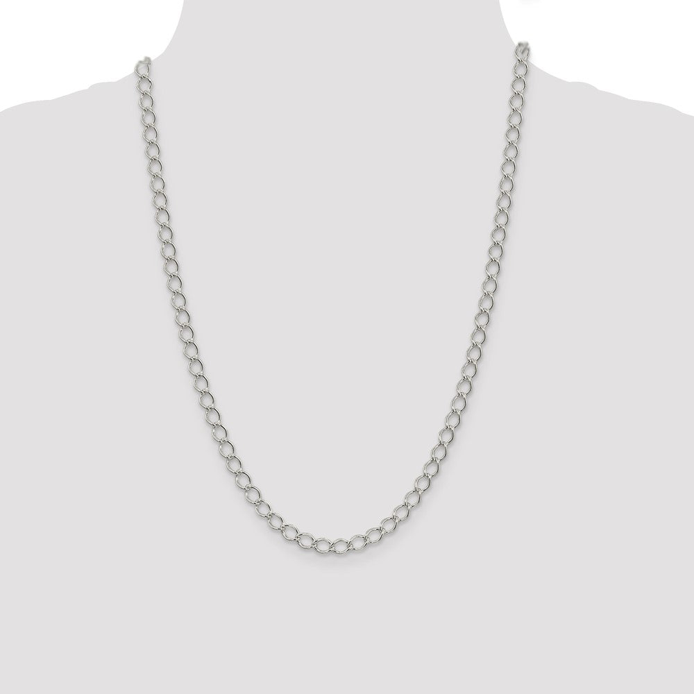 Sterling Silver 5.75mm Fancy Open Curb Chain
