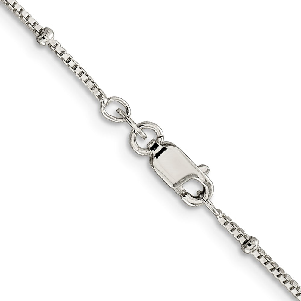 Sterling Silver 1.25mm Fancy Beaded Box Chain