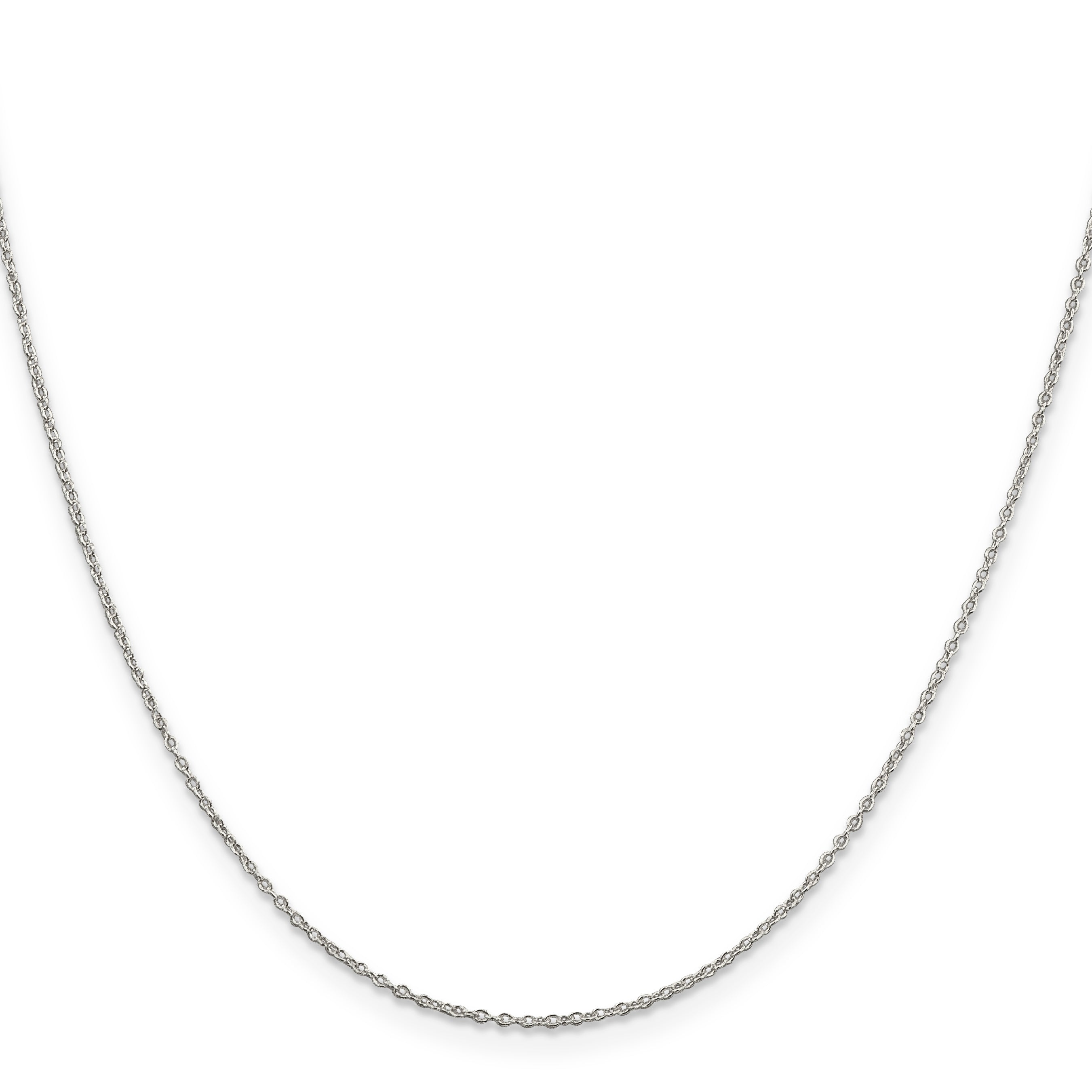 Sterling Silver Rhodium-plated 1.1mm Forzantine Cable Chain w/2in ext.
